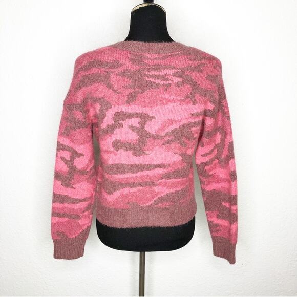 Rails Cynthia fuchsia pink camo wool alpaca blend button front cardigan - Picture 15 of 15
